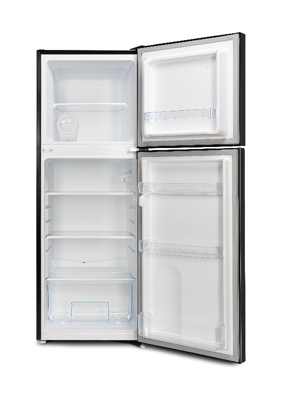 MIKA Fridge, 2 Door Top Mount Freezer Defrost, 138L, Inox Dark
